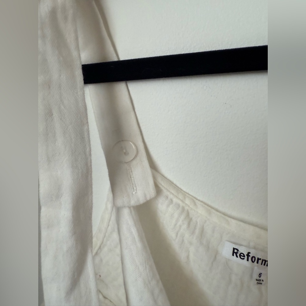 REFORMATION White Cropped Camisole Blouse Top Size 6 - Picture 9 of 14